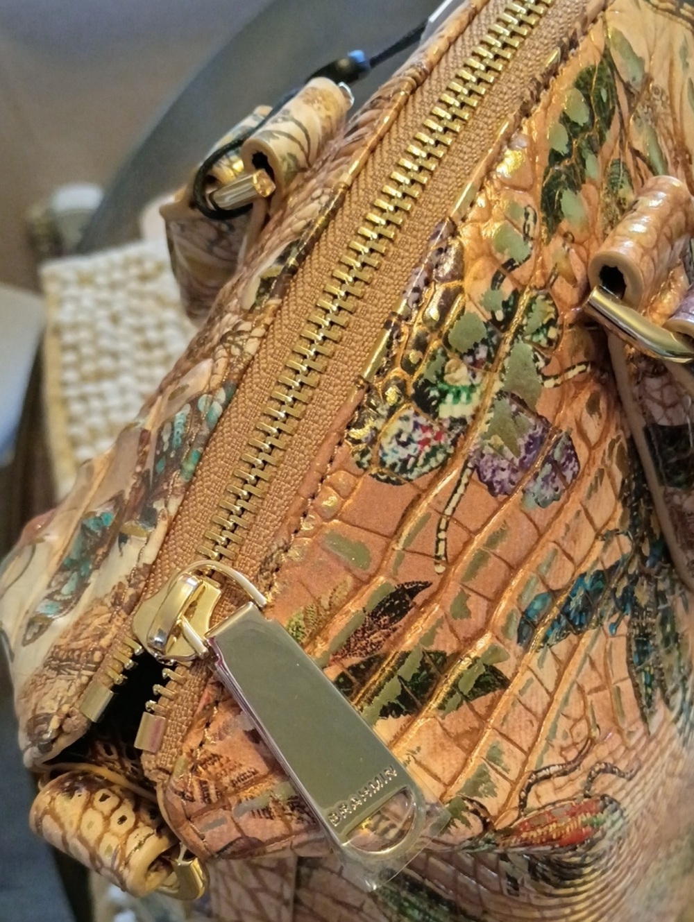 Brahmin LRG Duxbury satchel & wallet Set Hill Garden Butterfly ๐ฆ Botanical - Picture 8 of 17